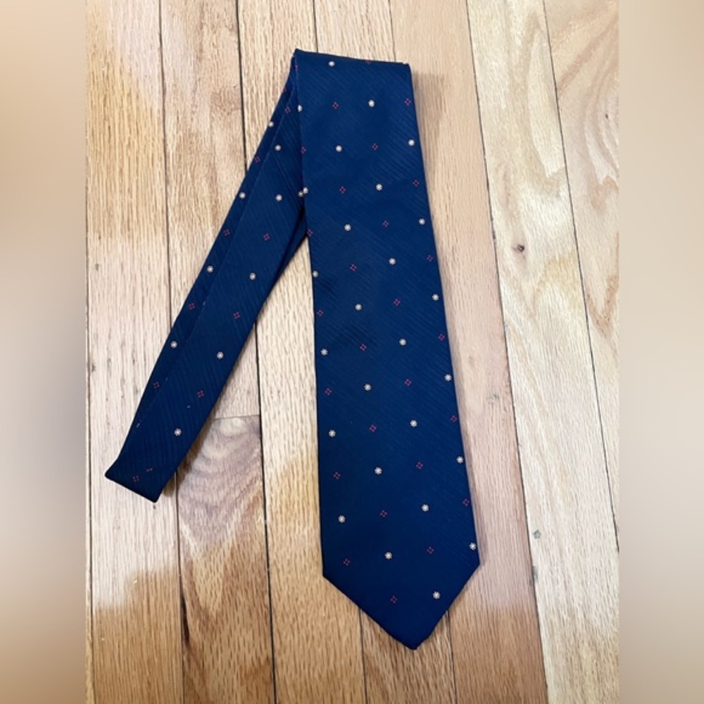 Zadi Andrew's Ties Navy 100% Silk Tie Made In Italy